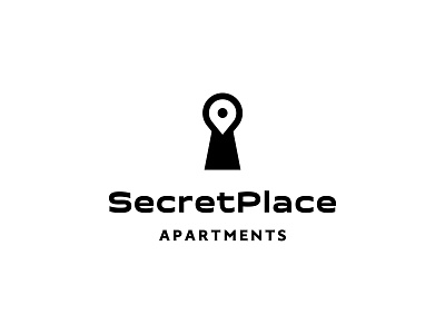 SecretPlace apartments apartments branding brandmark clean concept design identity keyhole location location pin logo mark minimal type typography vector