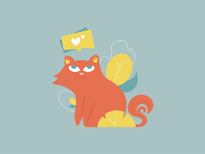 All you need is love and a cat cat character illustration vector