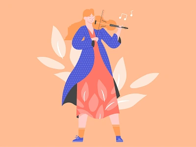 Violinist character illustration music violinist