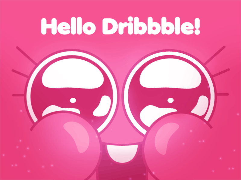 Hello Dribbble animate gif animation hello dribbble illustration pink