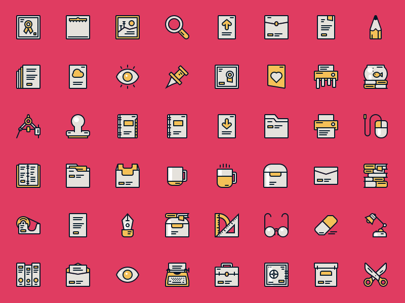 Stationary icon set by Paulius Baltušnikas on Dribbble