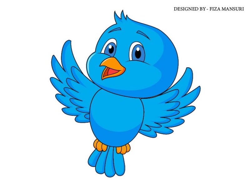 Cute Blue Bird Cartoon By Fiza On Dribbble