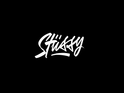 Stüssy apparel calligraphy handmade ipadlettering lettering logo logotype texture typography