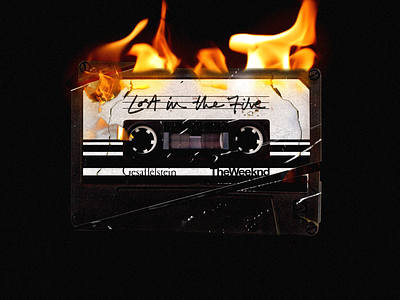 Lost in the Fire album cover art artist calligraphy edit graphic design lettering photoshop retro typography vhs