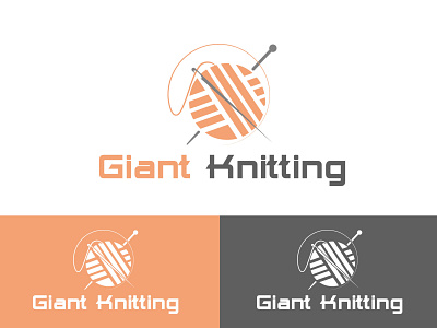 Giant Knitting logo branding design icon identity logo logotype typography vector
