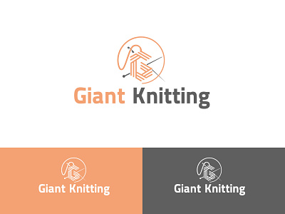 Giant knitting branding icon logo typography vector