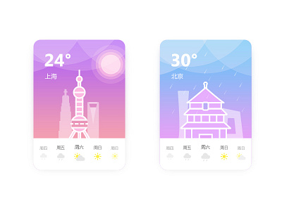 (4/30)Day's UI design training - Weather beijing design icon shanghai ui weather