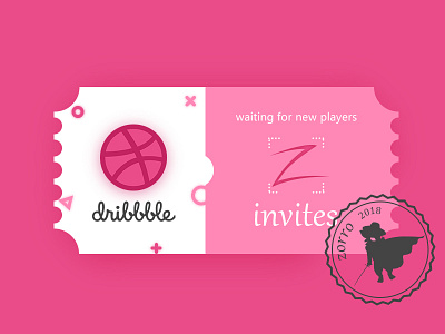 2 Dribbble Invites dribbble giveaway icon invites player ticket ui