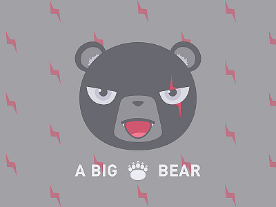 A BIG BEAR bear black illustration