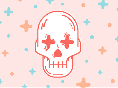 Summer Skull dead illustration pastel skull summer vector