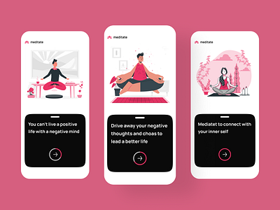 Meditate - Onboarding Screens of meditation app app app design design ui uidesign ux design