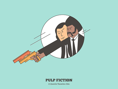 Pulp Fiction action guns illustration mob movies poster profile pulp fiction vector