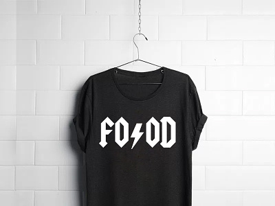 Food-Struck acdc band cloth food mock rock thunderstruck tshirt typography vector