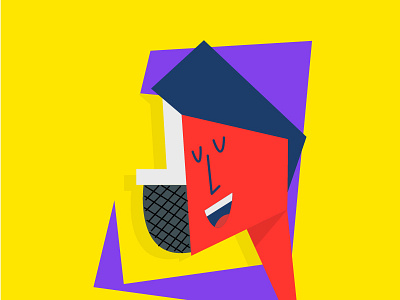 🎙️ 2d abstract art clean design illustration illustrator layout mic minimal vector yellow