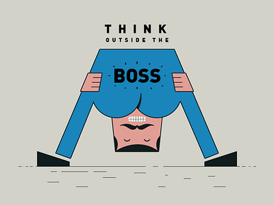 Think Outside The Boss 2d abstract art character clean design illustration illustrator vector work yellow
