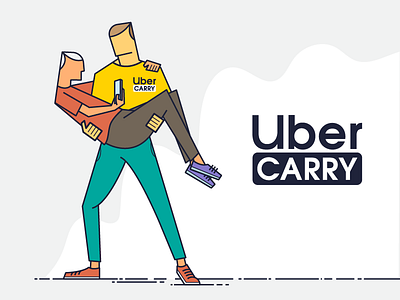 Uber Carry 2d abstract art character clean concept design flat graphic illustration illustrator ux vector