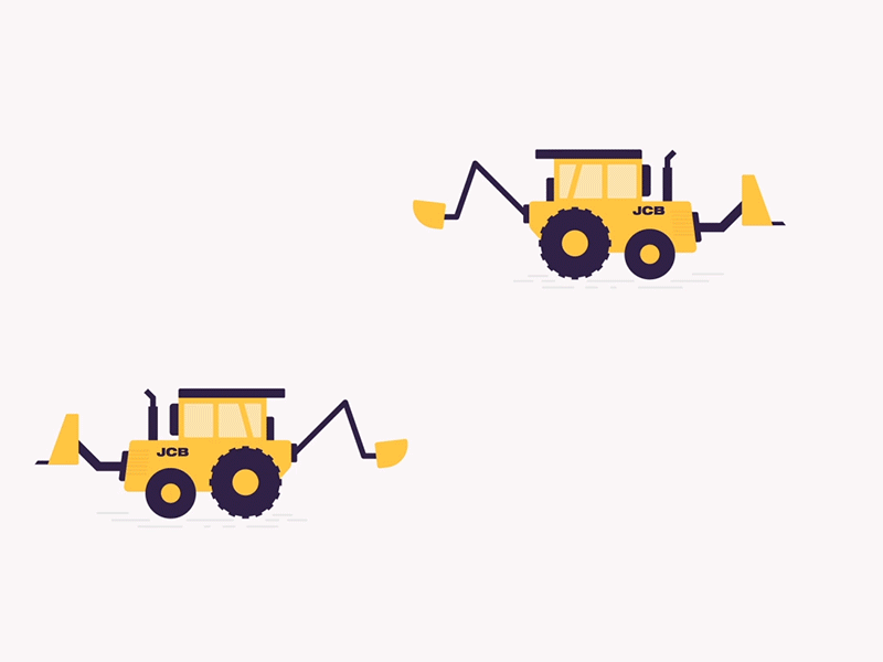 JCB Bulldozer abstract animation clean concept flat gif graphic illustration illustrator loop animation minimal ux vector yellows