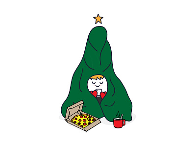 Cozy Christmas 2019 abstract character concept design drawing graphic hand drawn illustration illustrator pizza vector