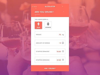 Daily UI 004 | Calculator 004 alcohol app beer calculator challenge daily ui daily ui 004 drunk form mobile party