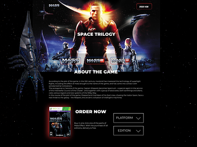 Part of Landing page game Mass Effect