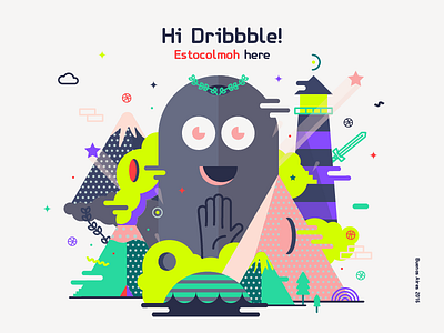 Hi Dribbble! color colorful debut design estocolmoh illus illustration nice vector vectorart