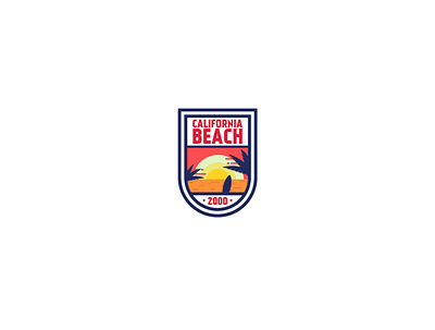 California Beach Logo Emblen adobe adobe illustrator beach brand brand identity branding california design graphic design graphic designer logo logo design philippines sunset surf vector