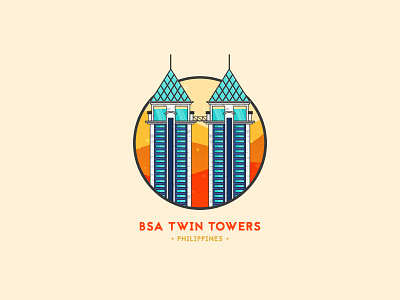 BSA Twin Towers Philippine High Rise graphic design high rise illustrator play offs twin towers