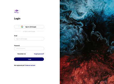 Login page idea for a music art exhibition branding design desktop figma graphic design illustration logo typography ui vector