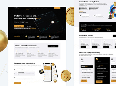 Online Trading Website Design crypto website landing page trading website ui design webdesign website