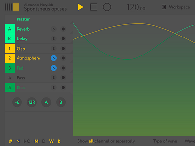 Arrangement view features, modes audio visualization ableton concept interface live music ui ux