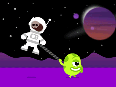 Space Walk alien character funny walk cycle