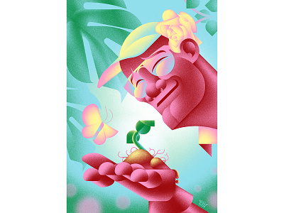 Gardening and Mental Health art article artwork design dissolve editorial illustration magazine vector