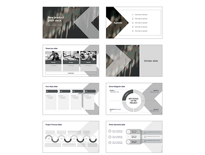 Lean Grayscale New Product Pitch Deck Template horizontal powerpoint template pitch deck powerpoint presentation presentation template slides template