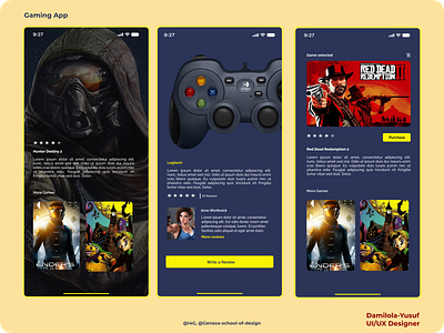 Gaming App-mobile interfaces