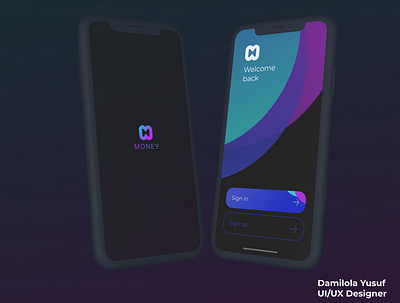 Finance Money App: A Dark Theme app design ui ux
