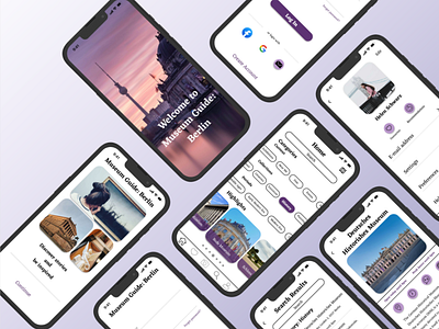 Museum Guide Berlin: Location based mobile app berlin figma ios mobile app museum ui design uiux user interface