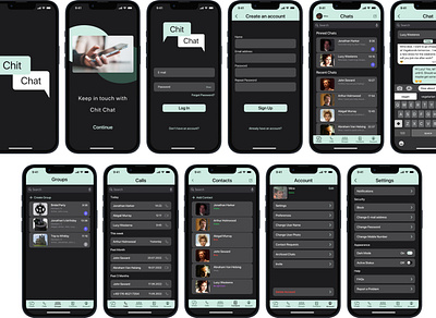 Chit Chat: mobile messaging app dark mode ios messaging app mobile app sketch ui design uiux