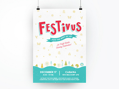 Festivas Poster banner christmas design holiday illustration layout lettering poster print snow typography web