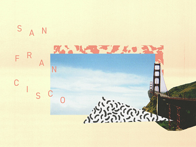 San Francisco brush collage drawing illustration lines memphis mixed media photo photo copy