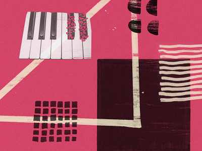 keys abstract collage design illustration pattern piano shapes