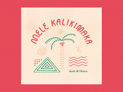 Mele Kalikimaka album christmas design holiday illustration layout lettering lettering animation music palm procreate shapes