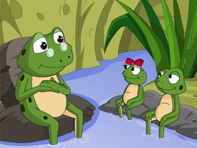 Frogs Conversation background illustration shape vector