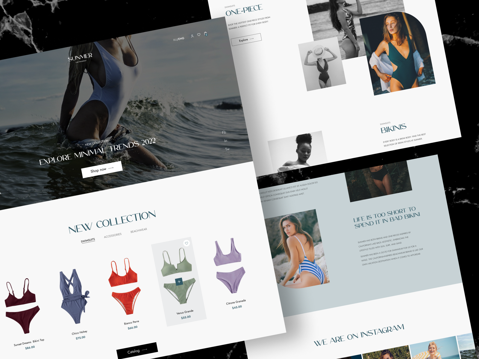 SUNMER Swimwear Online Store concept by Katerina Ermolaeva on Dribbble