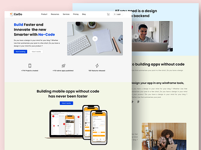No-Code Platform Website UI Design