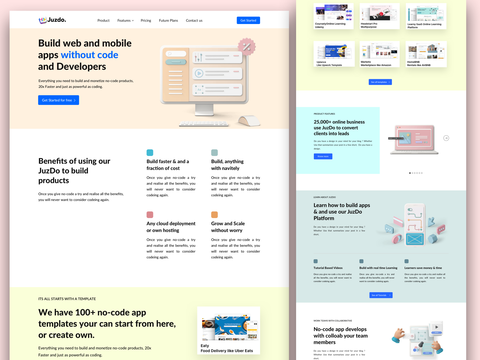 No-code Platform Landing Page by Gokulraj VM on Dribbble