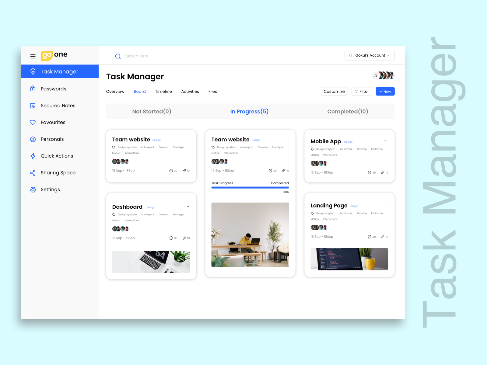 Task Manager Design by Gokulraj VM on Dribbble