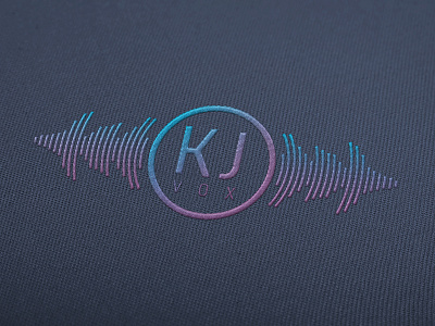 KJ Vox logo render blue brand clothing embroidered graphic design identity logo logo design purple vibrant