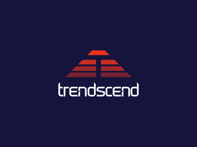 TrendScend Logo abstract blueprint branding clean levels logo design simple