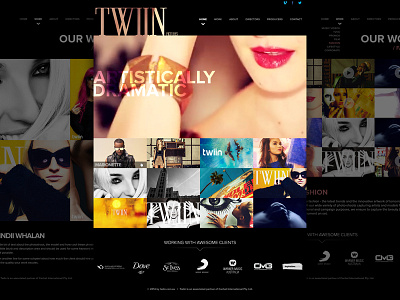 Twiin block clean grid masonry modern photography sectioned vibrant video visual web design