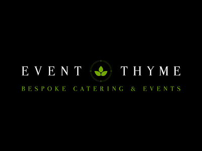 Event Thyme Logo black branding dark events graphic design green logo design logo mark thyme